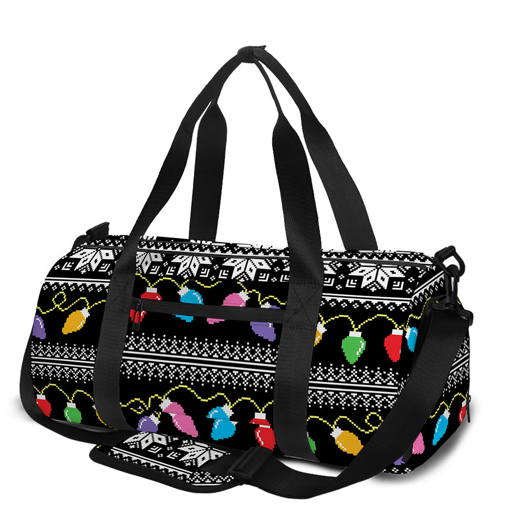 Christmas Tree Lights Print Gym Bag