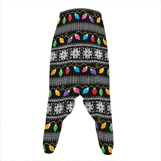 Christmas Tree Lights Print Hammer Pants