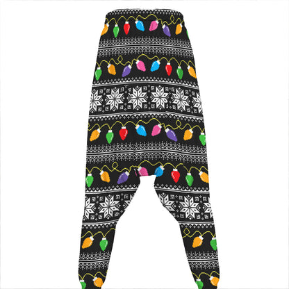 Christmas Tree Lights Print Hammer Pants
