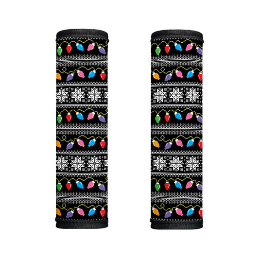 Christmas Tree Lights Print Handle Covers