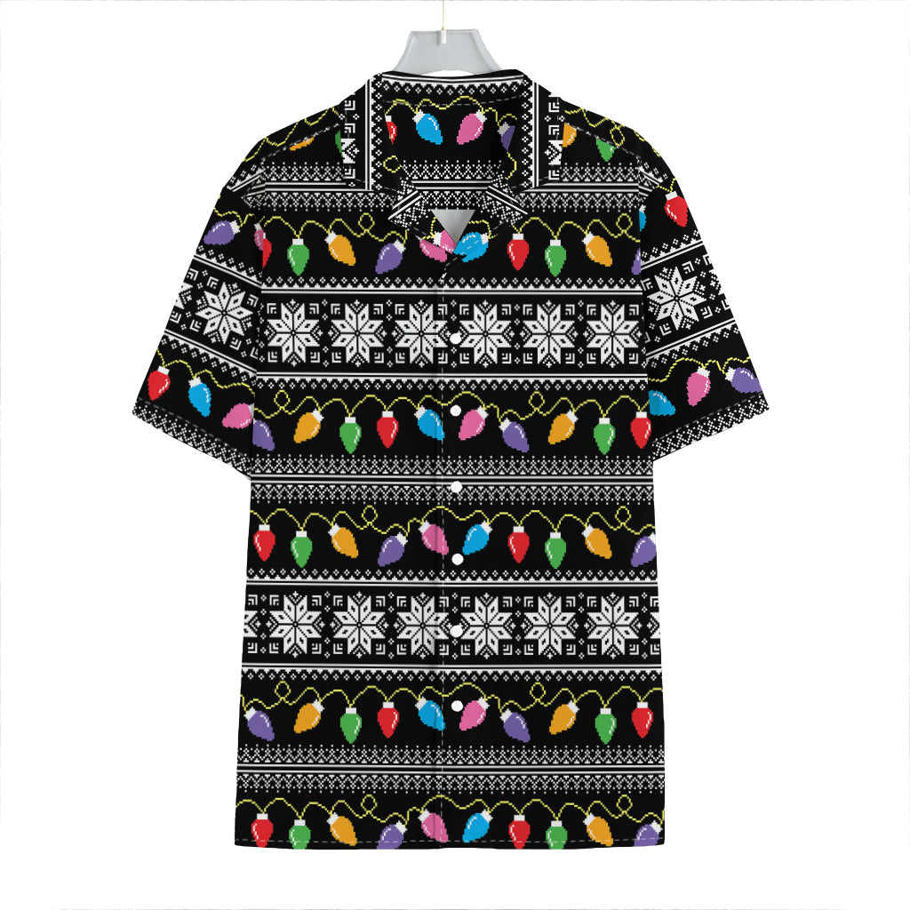 Christmas Tree Lights Print Hawaiian Shirt
