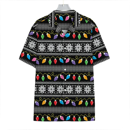 Christmas Tree Lights Print Hawaiian Shirt
