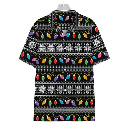 Christmas Tree Lights Print Hawaiian Shirt