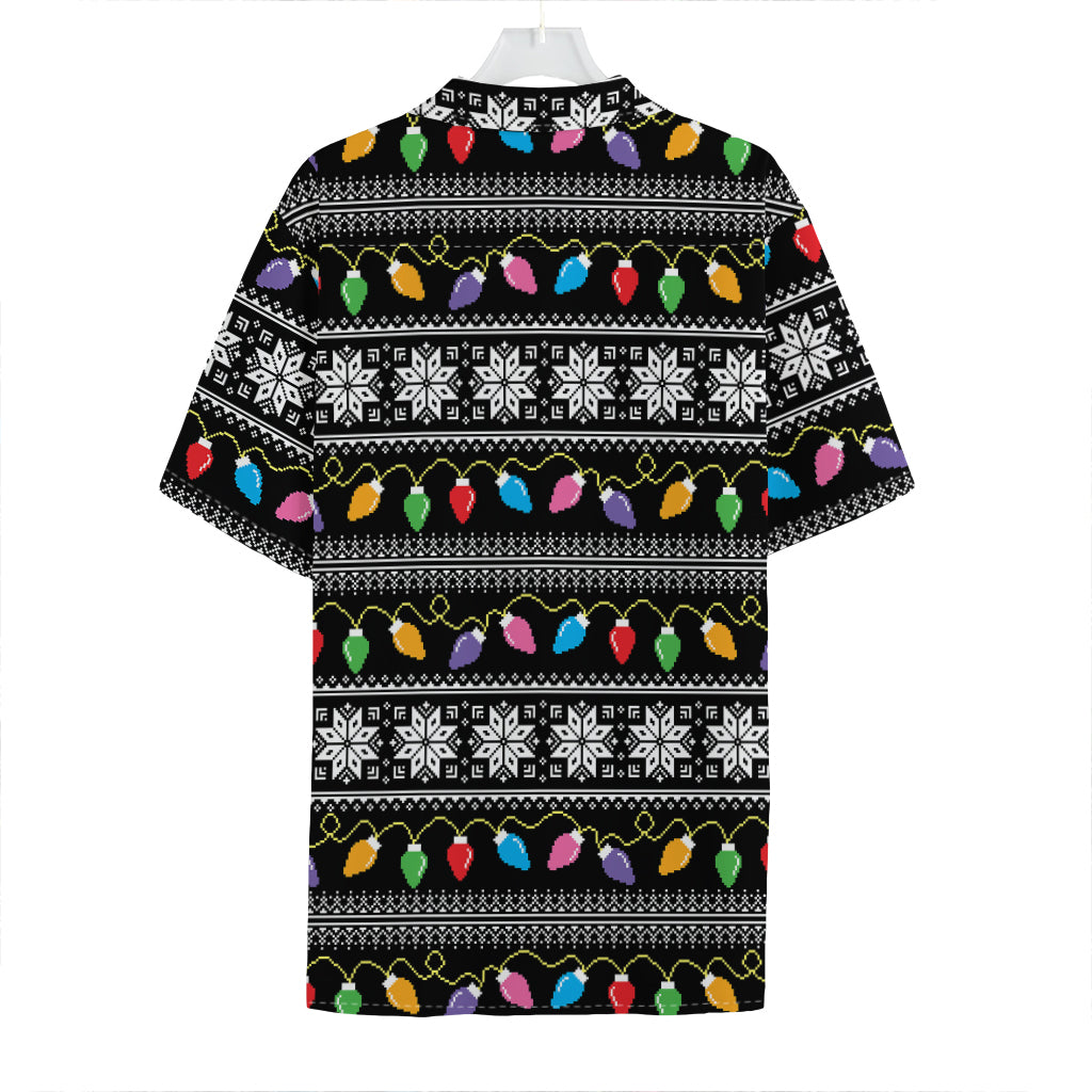 Christmas Tree Lights Print Hawaiian Shirt