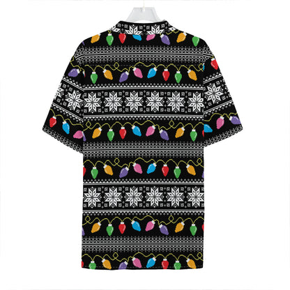 Christmas Tree Lights Print Hawaiian Shirt