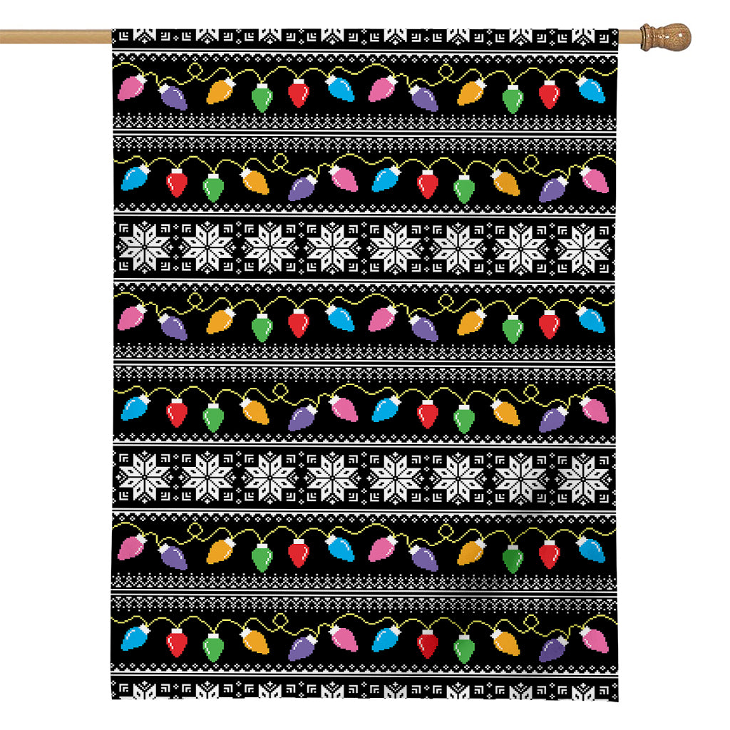 Christmas Tree Lights Print House Flag