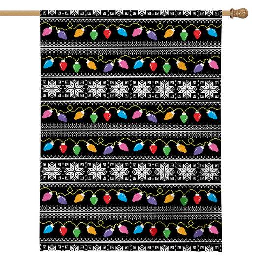 Christmas Tree Lights Print House Flag