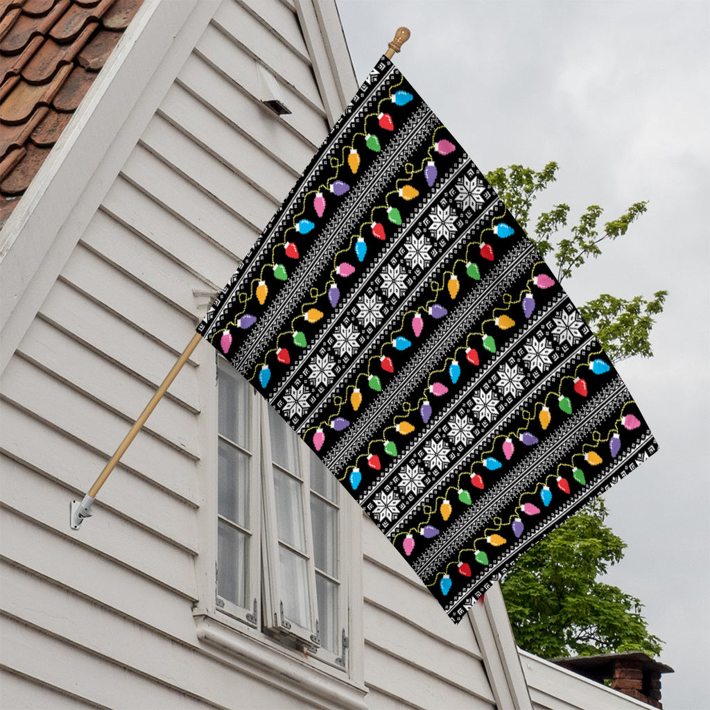 Christmas Tree Lights Print House Flag