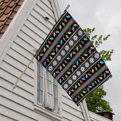 Christmas Tree Lights Print House Flag