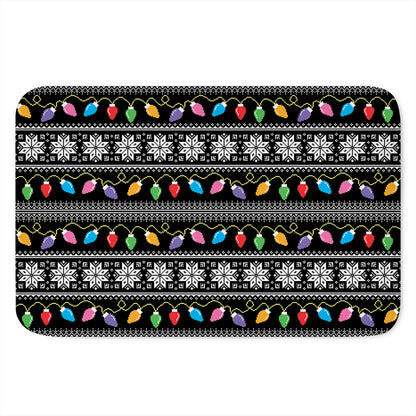 Christmas Tree Lights Print Indoor Door Mat