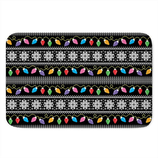 Christmas Tree Lights Print Indoor Door Mat