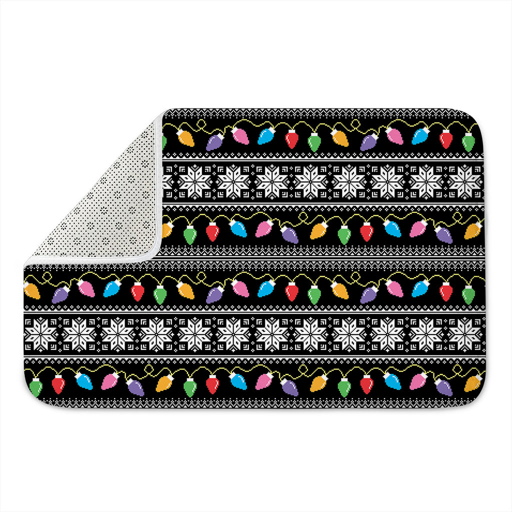 Christmas Tree Lights Print Indoor Door Mat
