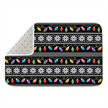 Christmas Tree Lights Print Indoor Door Mat