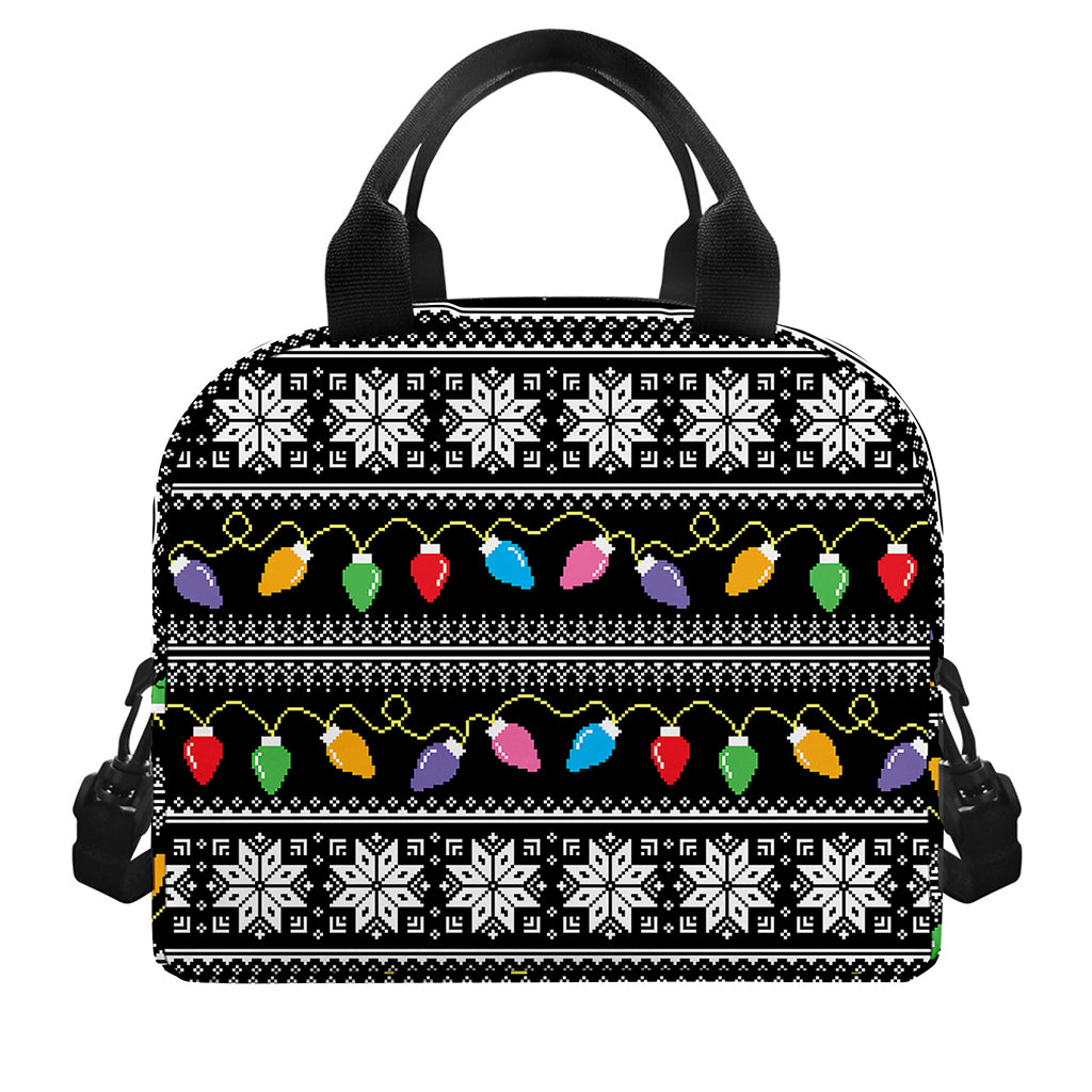 Christmas Tree Lights Print Insulated Lunch Bag