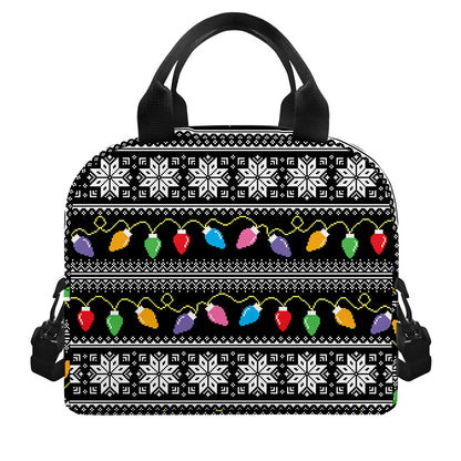 Christmas Tree Lights Print Insulated Lunch Bag