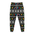 Christmas Tree Lights Print Jogger Pants