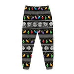 Christmas Tree Lights Print Jogger Pants
