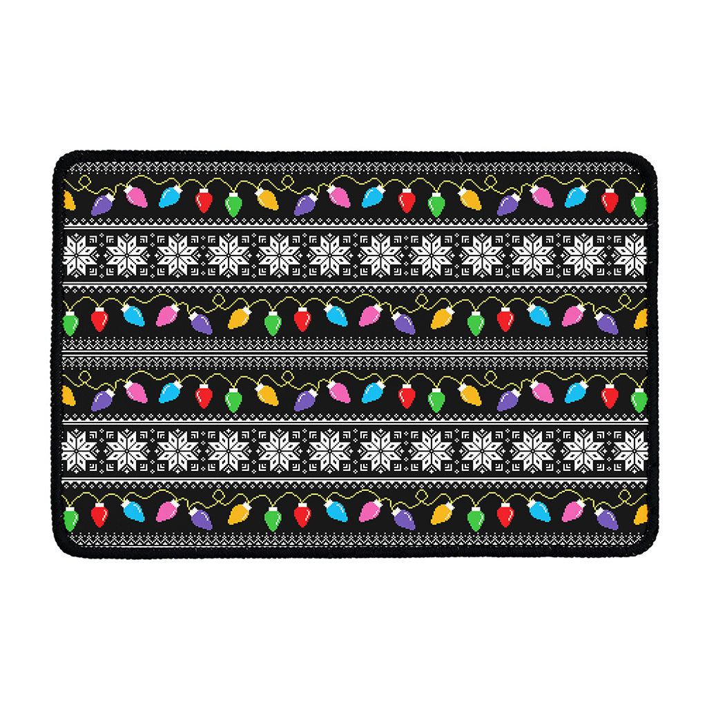 Christmas Tree Lights Print Kitchen Mat