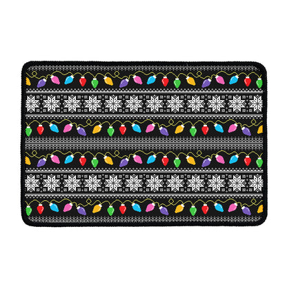 Christmas Tree Lights Print Kitchen Mat