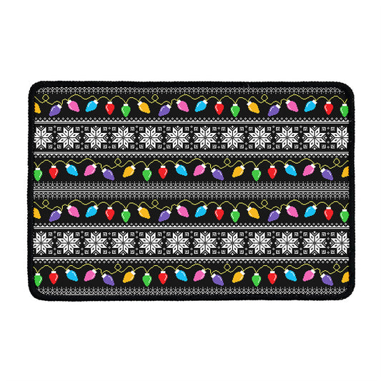 Christmas Tree Lights Print Kitchen Mat