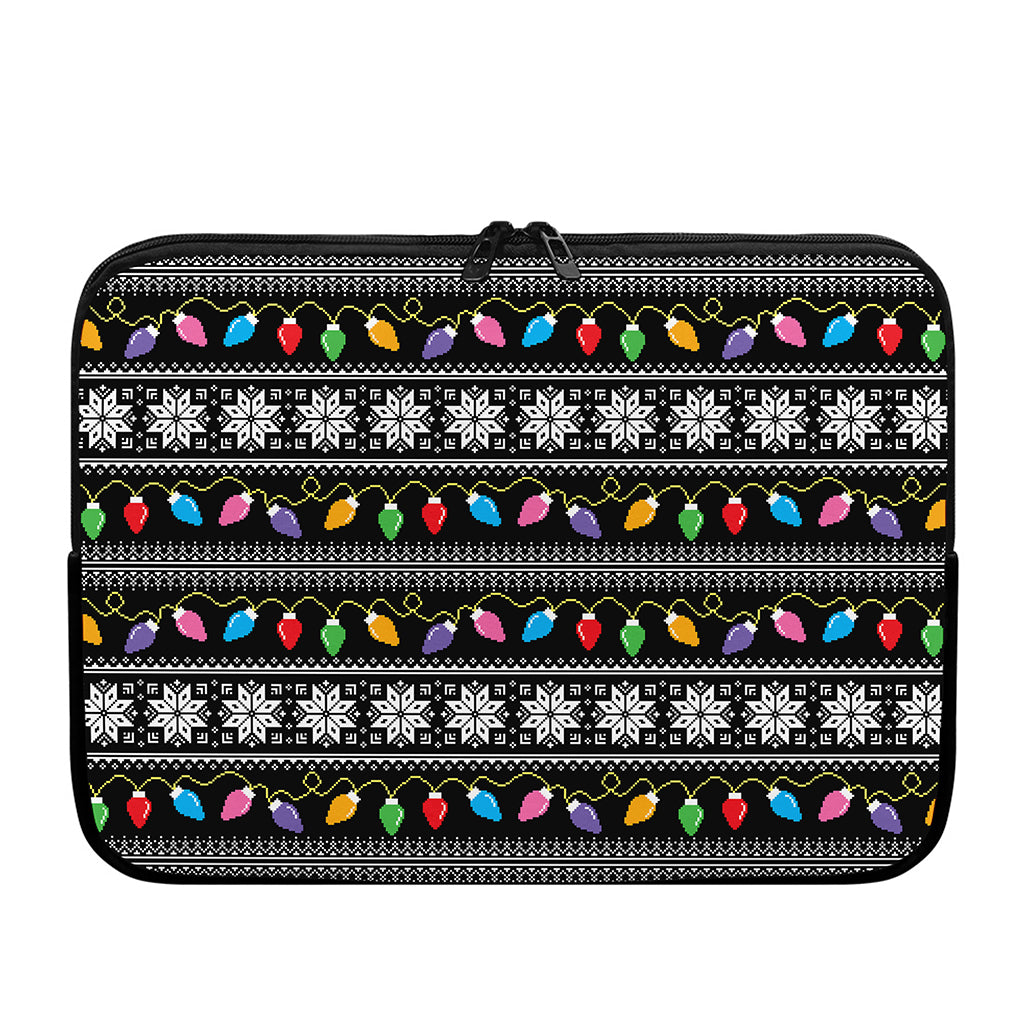 Christmas Tree Lights Print Laptop Sleeve