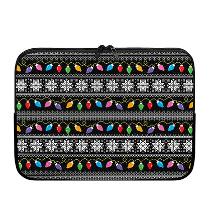 Christmas Tree Lights Print Laptop Sleeve