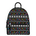 Christmas Tree Lights Print Leather Backpack