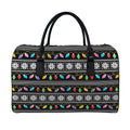 Christmas Tree Lights Print Leather Duffel Bag