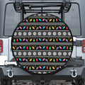 Christmas Tree Lights Print Leather Spare Tire Cover