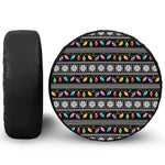 Christmas Tree Lights Print Leather Spare Tire Cover