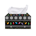 Christmas Tree Lights Print Leather Tissue Box Cover