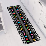 Christmas Tree Lights Print Long Kitchen Mat