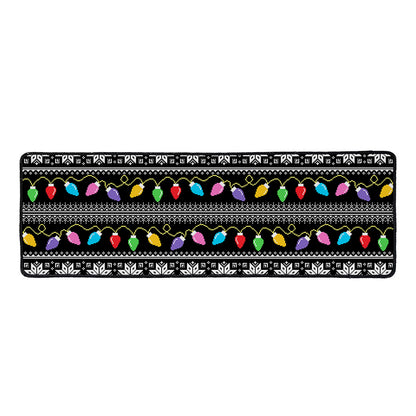 Christmas Tree Lights Print Long Kitchen Mat