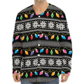 Christmas Tree Lights Print Long Sleeve Baseball Jersey