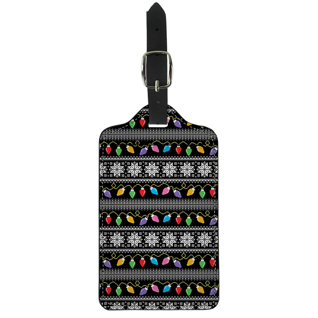 Christmas Tree Lights Print Luggage Tag