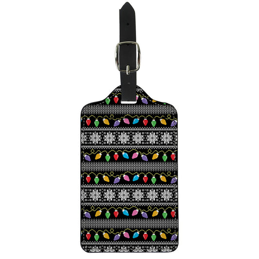 Christmas Tree Lights Print Luggage Tag