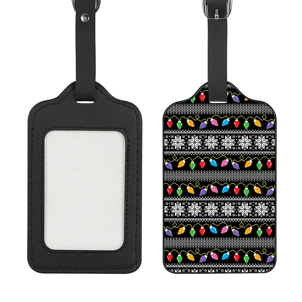 Christmas Tree Lights Print Luggage Tag