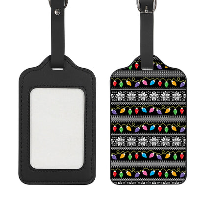 Christmas Tree Lights Print Luggage Tag