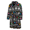 Christmas Tree Lights Print Men's Bathrobe