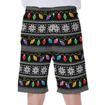 Christmas Tree Lights Print Men's Beach Shorts