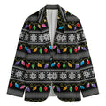 Christmas Tree Lights Print Men's Blazer
