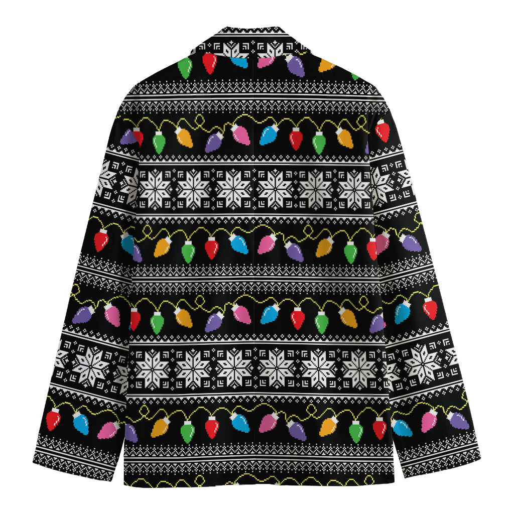 Christmas Tree Lights Print Men's Blazer