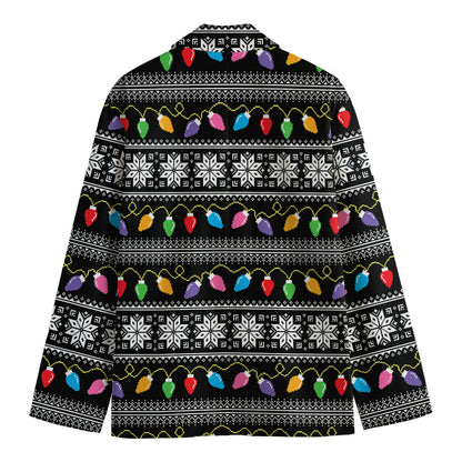 Christmas Tree Lights Print Men's Blazer