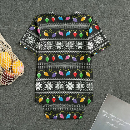 Christmas Tree Lights Print Men's Bodysuit