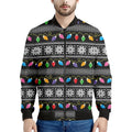 Christmas Tree Lights Print Men's Bomber Jacket