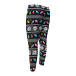 Christmas Tree Lights Print Men's Compression Pants