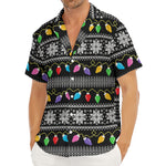 Christmas Tree Lights Print Men's Deep V-Neck Shirt
