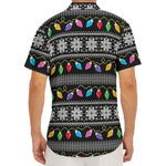 Christmas Tree Lights Print Men's Deep V-Neck Shirt