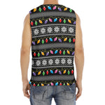 Christmas Tree Lights Print Men's Fitness Tank Top