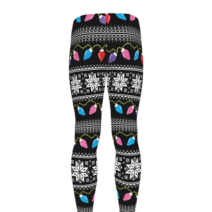Christmas Tree Lights Print Men's leggings